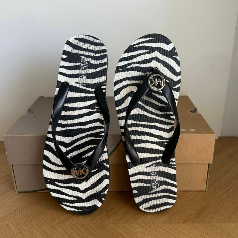 Michael Kors Zebra Print Women Slides Sandals - SZ 11